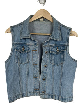 Vintage 90s Santa Barbara Clothing Co. Denim Vest Blue Jean Medium Wash